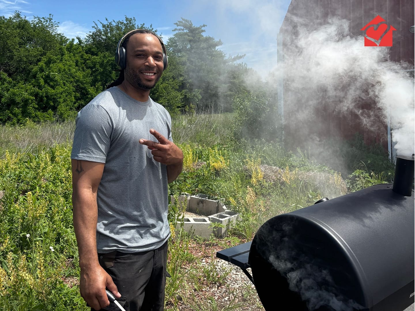 Randy grilling food for everybody at Spring Fun Day