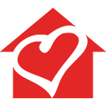 Red TNC Community house icon with heart